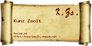 Kunz Zsolt névjegykártya